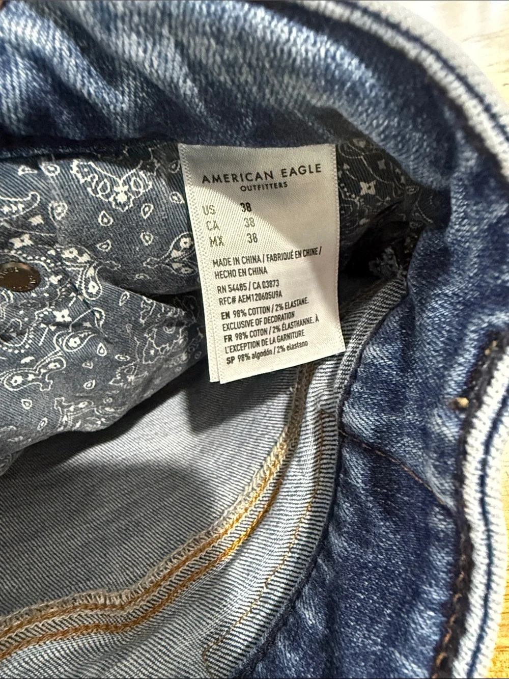 American Eagle Outfitters Distressed Light Blue Denim Shorts
